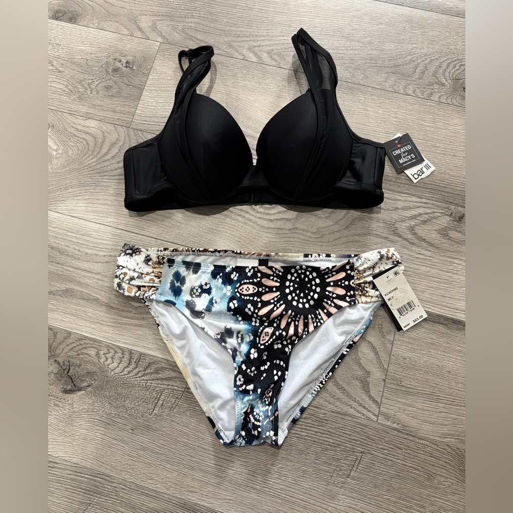 Bikini bar lll Top & Kenneth Cole Bottoms Sz Large NWT